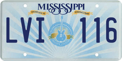 MS license plate LVI116