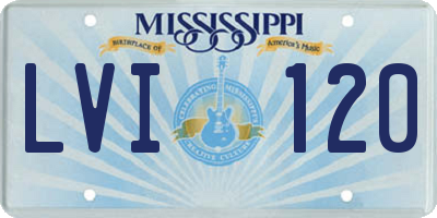 MS license plate LVI120