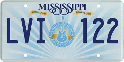 MS license plate LVI122