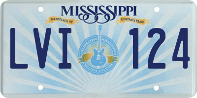 MS license plate LVI124