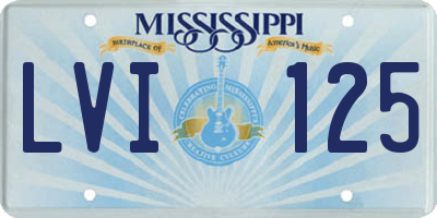 MS license plate LVI125