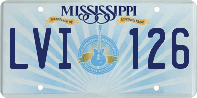 MS license plate LVI126