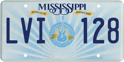 MS license plate LVI128