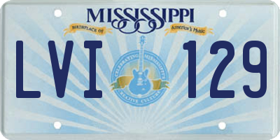 MS license plate LVI129