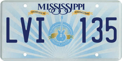 MS license plate LVI135