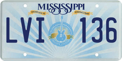 MS license plate LVI136