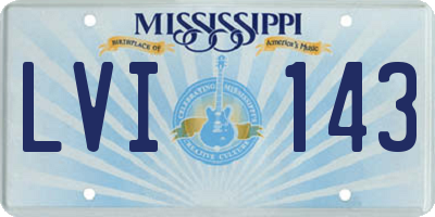 MS license plate LVI143