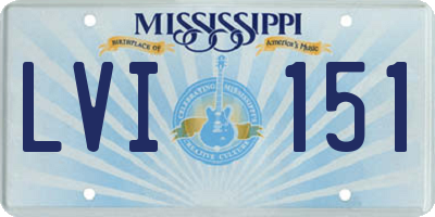 MS license plate LVI151