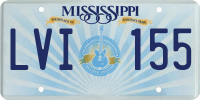 MS license plate LVI155