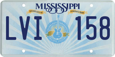 MS license plate LVI158