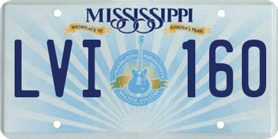 MS license plate LVI160