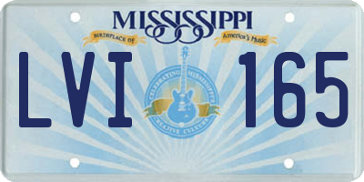 MS license plate LVI165