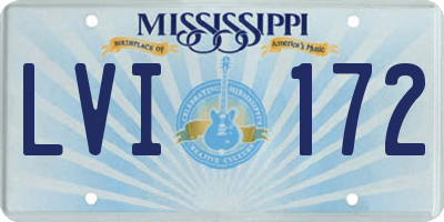 MS license plate LVI172