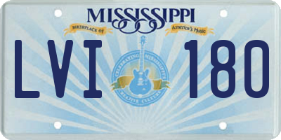 MS license plate LVI180