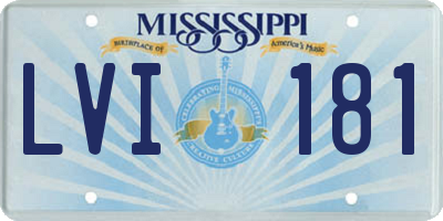 MS license plate LVI181