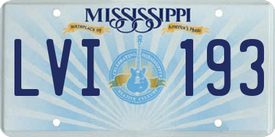 MS license plate LVI193
