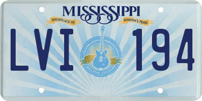 MS license plate LVI194