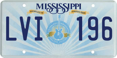 MS license plate LVI196