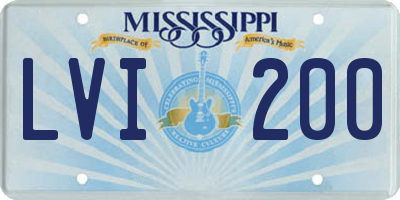 MS license plate LVI200