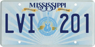 MS license plate LVI201