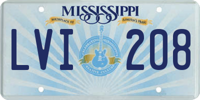 MS license plate LVI208