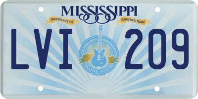 MS license plate LVI209