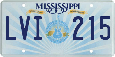 MS license plate LVI215