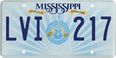 MS license plate LVI217