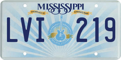 MS license plate LVI219