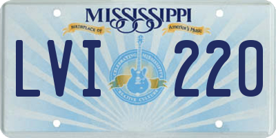 MS license plate LVI220