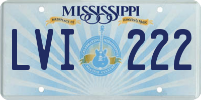 MS license plate LVI222