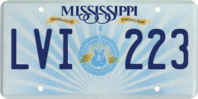 MS license plate LVI223