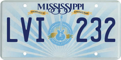 MS license plate LVI232