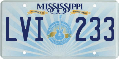MS license plate LVI233