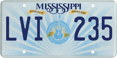 MS license plate LVI235
