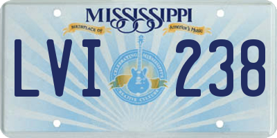MS license plate LVI238