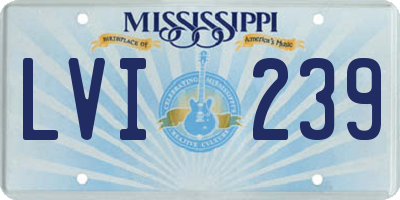 MS license plate LVI239
