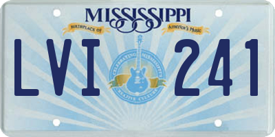 MS license plate LVI241