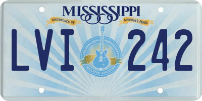 MS license plate LVI242