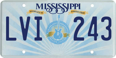 MS license plate LVI243