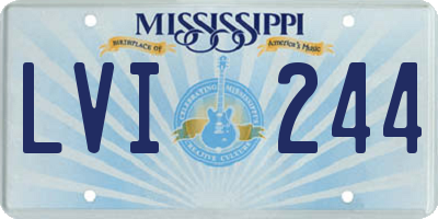 MS license plate LVI244