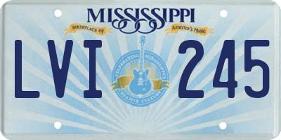 MS license plate LVI245