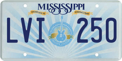 MS license plate LVI250