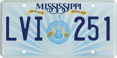MS license plate LVI251
