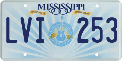 MS license plate LVI253