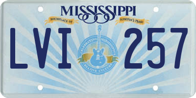 MS license plate LVI257