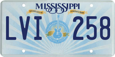 MS license plate LVI258