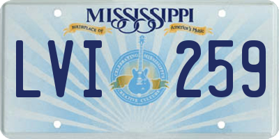 MS license plate LVI259