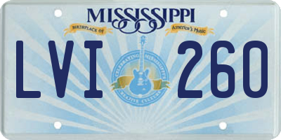 MS license plate LVI260