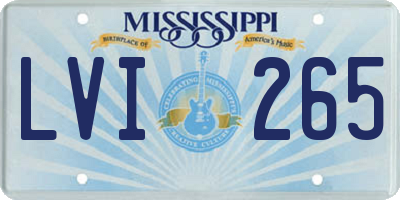 MS license plate LVI265